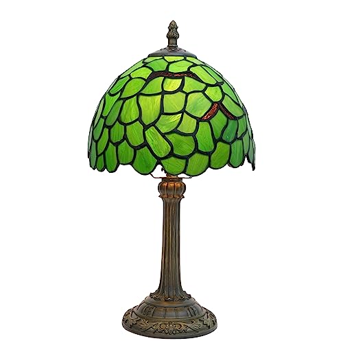 Tiffany Stained Glass Small Table lamp, Cute and Unique Green Leaf Style Bedside Table, Bedroom Living Room Kitchen countertop Decoration Table lamp, Atmosphere lamp - color: Tiffany Lamp T