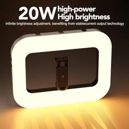 Phone Ring Light with 80" Tall Tripod Stand Built-in 8000mAh Battery Handheld Smartphone Photo Selfie Video Rig Lights 2700K-6500K for Tiktok, YouTube, Video Recording, Filmmaking, Vloging