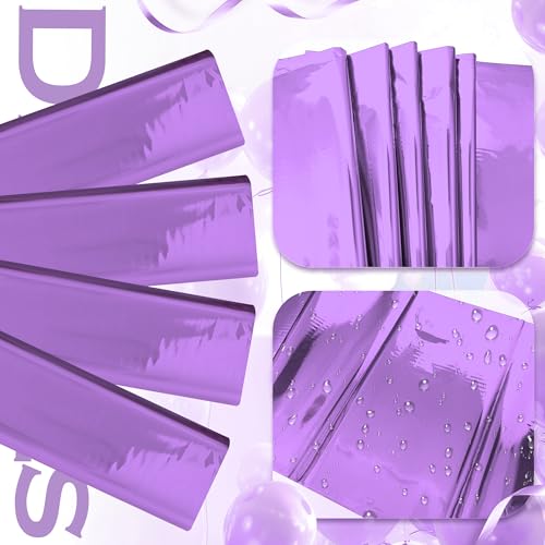 2pcs Light Purple Foil Tablecloth 54*72inch Plastic Birthday Party Table Cloths Disposable Waterproof Table Cover for Halloween Bridal Shower Wedding Anniversary Baby Shower Elegant Party Supplies - color: Light Purple