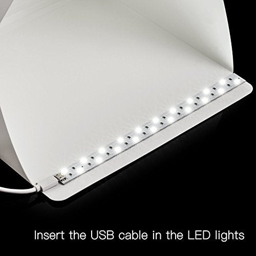 Folding Photo Studio Kit Box with LED Light for Photographing Shooting Tent for Small Size Itens