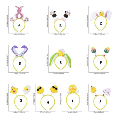 Chicken Rabbits Ears Hairband Photo Props Easters Hair Hoop Headband Party Headpiece Fun Headbands for Music Festival - style: moth purple rabbit ears model