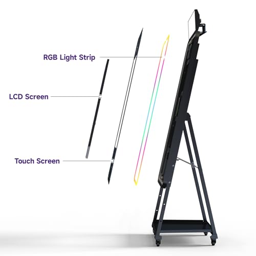 HARZHI Magic Mirror Photo Booth with Printer, 32 Inch Touch Screen, Android 12 System Photo Booth Machine, 12MP 4K Selfie Camera, Free ChackTok Membership, with Flight Case