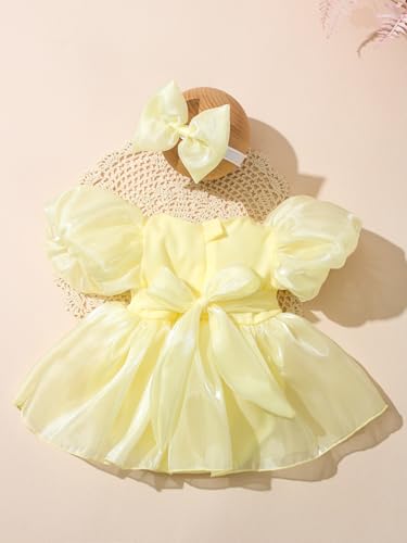 Ylsteed Newborn Photography Outfits Girls Newborn Photography Props Baby Girls Lace Romper with Tulle Skirt Infant Photo shoot Outfits Photo Props - color: 2770-yellow
