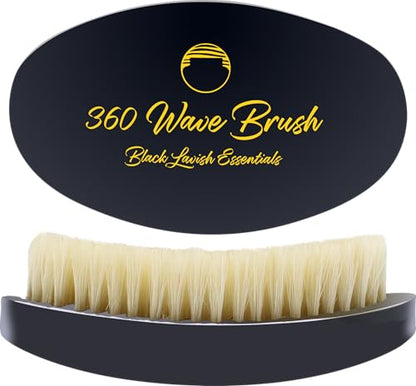 360 Wave Brush, Build Deeper Waves, Soft & Hard Boar Bristle Curved Brushes (Soft Brush, Black) - color: Black, size: Soft Brush