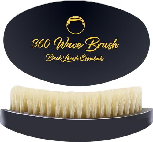 360 Wave Brush, Build Deeper Waves, Soft & Hard Boar Bristle Curved Brushes (Soft Brush, Black) - color: Black, size: Soft Brush