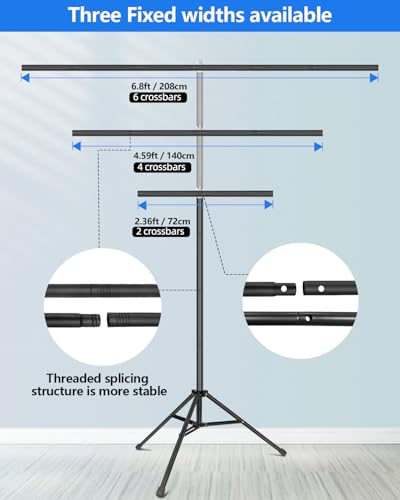 HEMMOTOP T Shape Backdrop Stand, 8x6.8ft(HxW) Portable Photo Background Stand Kit for Parties, Green Screen Stand Only with 5 Spring Clamps and Carrying Case, Banner Holder for Photoshoot, Photography - size: 8x6.8ft