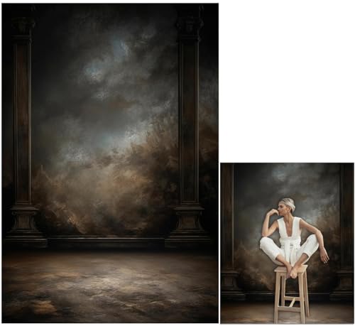 6x9ft Dark Vintage Photography Backdrops Portrait Photo Backdrop Wedding Bridal Show Birthday Background for Studio Props - color: LM-06101, size: 6x9ft