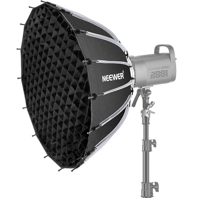 NEEWER Basics Parabolic Softbox Kit, 26"/65cm Bowens Mount Soft Box with Light Diffusers for Studio Photography Video Recording Streaming Lighting Compatible with Godox Compatible with Aputure, NS37P - style: 26"/ 65cm Parabolic