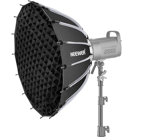 NEEWER Basics Parabolic Softbox Kit, 26"/65cm Bowens Mount Soft Box with Light Diffusers for Studio Photography Video Recording Streaming Lighting Compatible with Godox Compatible with Aputure, NS37P - style: 26"/ 65cm Parabolic