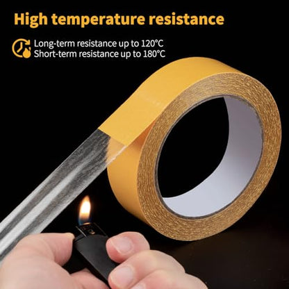Ultra-Thin Clear Double Sided Tape Heavy Duty 1.58Inch X 66Feet Two Sides Strong Stick Mounting Adhesive Tape For Rug Fixed,DIY Crafts,Poster,Arts,Fixed Clothes,Paste Photo,Scrapbook,Gift Wrap - size: 1.58Inch x 66Feet