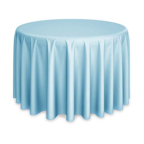 Lann's Linens - 120" Round Premium Tablecloth for Wedding/Banquet/Restaurant - Polyester Fabric Table Cloth - Baby Blue - color: Baby Blue, size: 120" (Round)