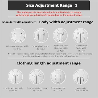 Professional Clothing Photography Dress Form, Adjustable Body Shape Display Stand, for Shirt Skirt Pants Apparel Shooting and Retail Store Display