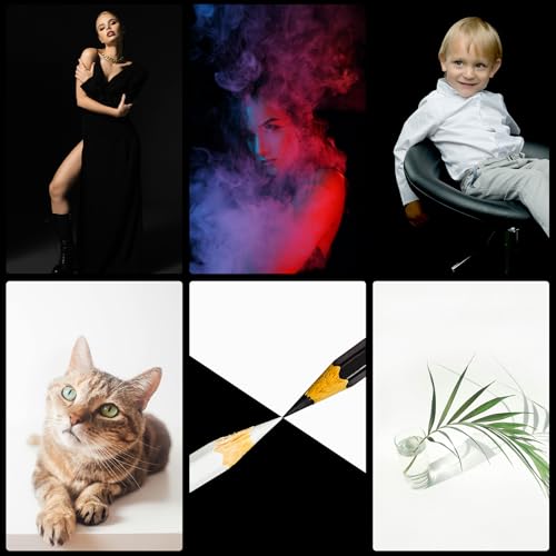 Meking 2Pcs 47.24x78.74 Inch PVC Backdrop, Matte & Reflective White/Black PVC Background Daul-Sided Vinyl Backdrops for Product Photography,Portrait Shoots and Photo Studio - color: 47.24x78.74in Black+White