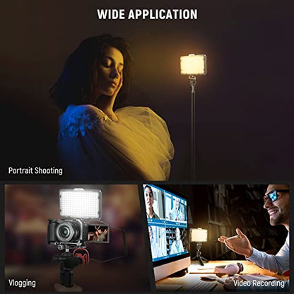 NEEWER Dimmable 176 LED Video Light Lighting Kit: 176 LED Panel 3200-5600K, 2 Pieces Rechargeable Li-ion Battery, USB Charger and Portable Durable Case for Canon, Nikon, Pentax, Sony DSLR Cameras