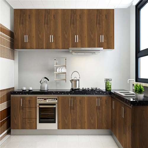 Abyssaly Wood Contact Paper, Brown Wood Peel and Stick Wallpaper for Cabinets, Self Adhesive Waterproof Wall Paper for Furniture Countertops Drawer Shelf Liner 17.7" X 118" - color: Wood Brown, size: 17.7" x 118"