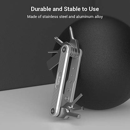 SMALLRIG Folding Tool Set with Screwdrivers and Hex Key Wrenches, Seven Functional Tools Included (Silver) - AAK2213D - color: Silver