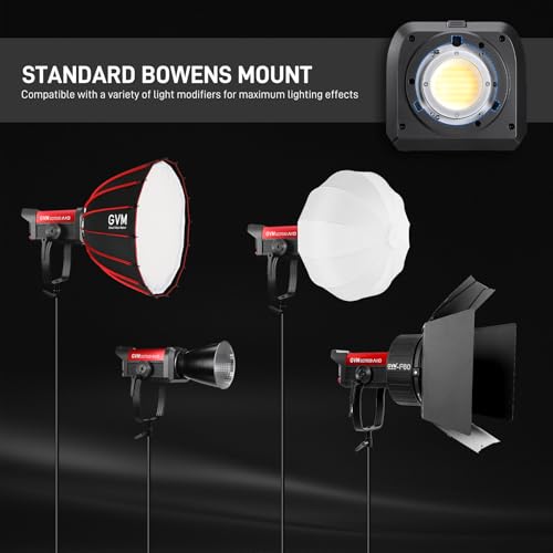 GVM SD700B 700W Led Video Light, Studio Light with Bowen Mount, 29100 lux/m Photography Lighting kit with Standard Cover, Continuous Output Studio Lighting for Films, Broadcasts, CRI 97+, 2700-6800K - size: 700W