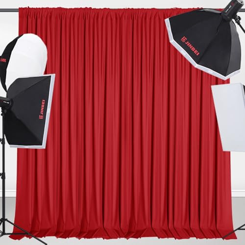 Sugargirl Wrinkle Free Red Backdrop Curtains Polyester Photo Backdrop Drapes Curtains with Rod Pockets for Party Birthday Wedding Photography Home Decoration(5x8FT, 2 Panels) - color: Red, size: W5' x H8' (2 panels)