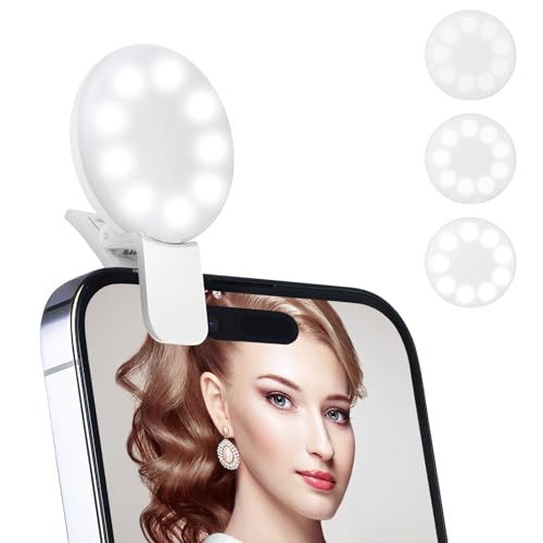 Ring Light of Pocket-Size: Rechargeable Small Ring Light for Phone, Laptop & Makeup - Perfect for Small & Adults, Portable Selfie Light (White)