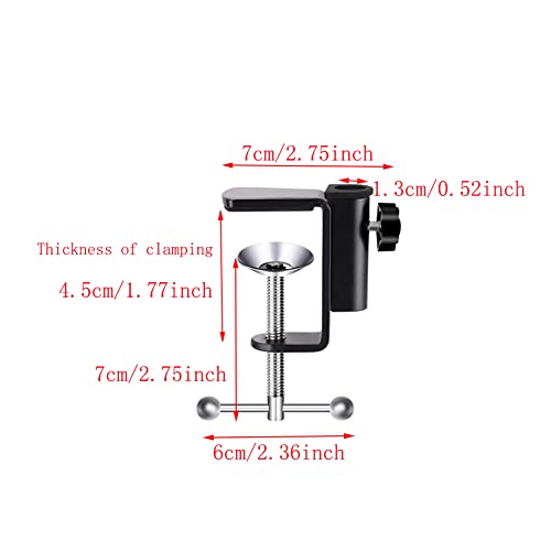 Desk Table Mount Clamps, 4 Pack Universal Desk C-Clamp with 1/2" Thread Hole for Swing Arm Magnifying Desk Lamp Microphone Camera (B) - size: B