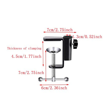 Desk Table Mount Clamps, 4 Pack Universal Desk C-Clamp with 1/2" Thread Hole for Swing Arm Magnifying Desk Lamp Microphone Camera (B) - size: B