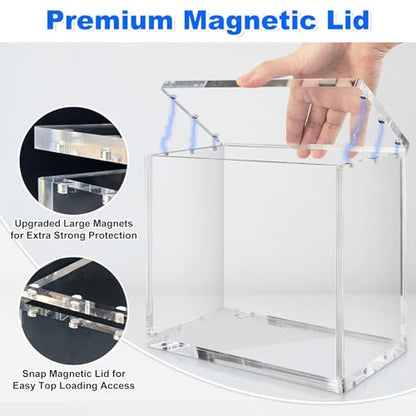 Elite Trainer Box Acrylic Case,8mm(0.31in) Ultra Thick Stackable Acrylic Display Case,ETB Protector with 6x3mm Strong Magnets,Compatible with Elite Trainer Box,Boxes for Display - size: Elite Trainer Box Case