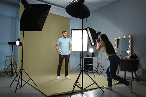 Denny Manufacturing - Seamless Paper Backdrop for Photography, Green Seamless Paper Roll - Moss Green (53 in x 36 ft) Includes Free Roll Black Gaffer Tape (2 in x 13 ft) - color: Moss Green, size: 53 in x 36 ft