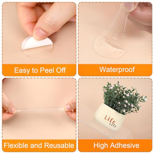 JANYUN 140 Pcs Double Sided Sticky Dots Removable Round Putty Clear Double Sided Tape for Crafts No Trace Sticky Tack Adhesive Tape (35 mm) - size: 1.38" Round
