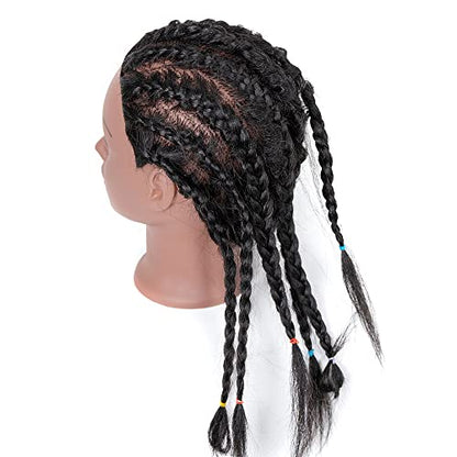 Mannequin Head Human Hair, 16inch, with 100% Human Hair, Cosmetology Doll Head for Hairdresser Practice Braiding Hair Styling, with Table Clamp Stand and Tools