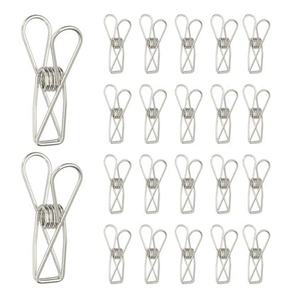 PATIKIL 50Pcs Paper Office Binder Clips, 1.26" Small Metal Wire Hollow Out Paper Clamps Long Tail Binder Clips for Photo Clothes Hanging Office Home Kitchen Food Package, Silver - color: Silver
