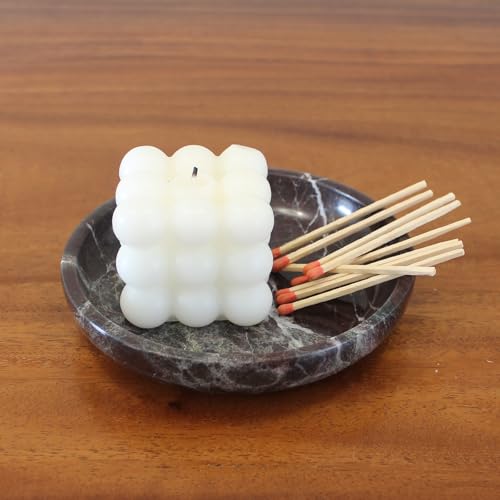 Natural Marble Travertine Ring Dish Jewelry Tray 5.5" for Women, Marble Trinket Dish for Key Earring Nightstand, Mother's Day Engagement Birthday Gift - Rosa Levanto - color: Rosa Levanto