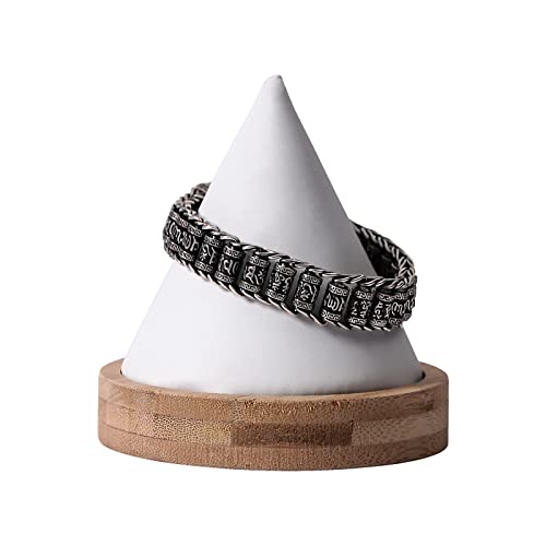Pangkeep Bamboo Cone Bracelet Display Stand for Show Selling (White) - color: White