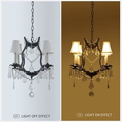 EFINEHOME Mini Lamp Shade Clip On Bulb for Candelabra Bulbs- Barrel Fabric Shade ONLY for Candle Bulbs Chandelier Wall Lamp DIY Lighting Accessories (1, White) - color: White