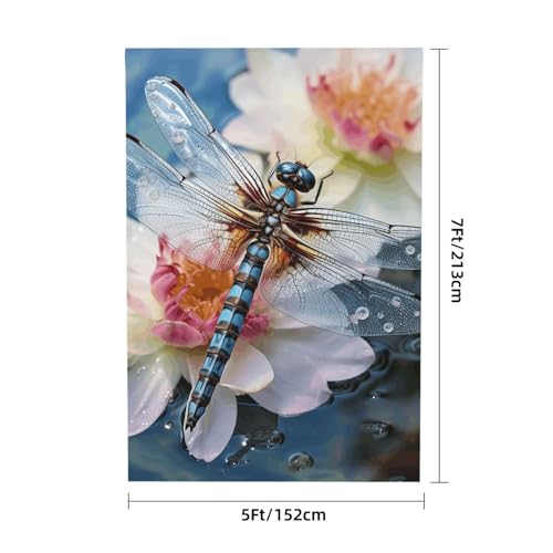 Dragonfly Lotus Backdrop Background for Photography 5x7ft Photobooth Professional Photo Backdrop Curtains Video Photography Studio Photo Backgrounds Banner Booth Background Screen Parties - color: Dragonfly Lotus