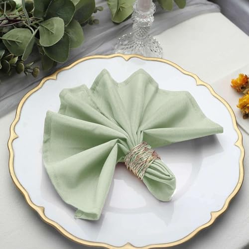 Efavormart Premium Cloth Napkins Set of 100, 17x17 Inch Sage Green Violet Seamless Dinner Napkins, Washable Linen Table Napkin Cloth with Hemmed Edges for Weddings, Party and Banquet - color: Sage Green, size: 17" x 17" (Set of 100)