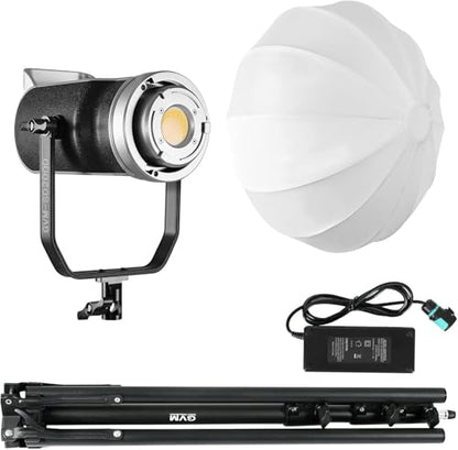 GVM 200W LED Video Light with Lantern Softbox, SD200D Photography Studio Lighting Kit with Bluetooth/DMX Control, 93000lux@0.5m 3200K-5600K Bi-Color Continuous Output Lighting for YouTube - size: 200w