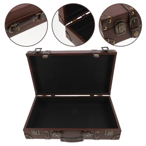 ULTECHNOVO Classic British Style Suitcase Vintage Trunk Storage Photo Leather Finish Multi-purpose Organizer