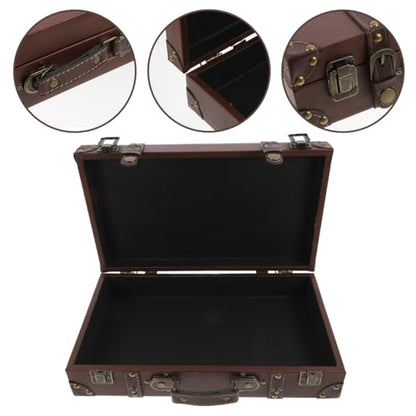 ULTECHNOVO Classic British Style Suitcase Vintage Trunk Storage Photo Leather Finish Multi-purpose Organizer