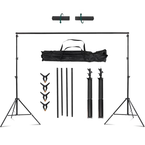 Kate Photo Backdrop Stand 10x8.5ft Adjustable Background Stand Kit for Photography (Indoor/Outdoor) and Party Decorations, Maximum Load 5kg/11lb - color: Tripods with Threaded Crossbar