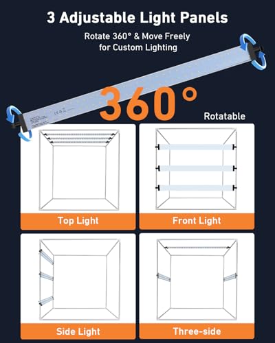 DUCLUS Light Box Photography 39×39 inch, 210 LED Large Photo Light Box with 3 Stepless Dimming Light Panels & 4 Matte PP Backdrops, Professional Photo Background Shooting Tent for Product Photography - size: 39*39 inch