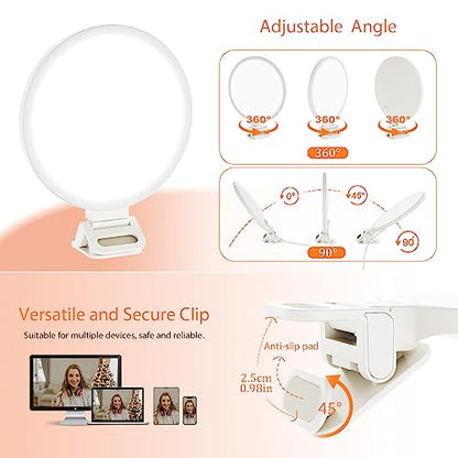 ACMEZING Upgraded Full Screen Ring Light 60 LED Side Emitting Anti-Glare Clip-on Light for Phone iPhone Computer Laptop Monitor, 3 Light Modes for Live Streaming, Selfie, Zoom Video Conference,TikTok