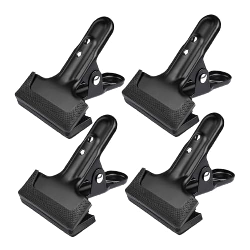 4pcs Photography Backdrop Clamps Metal Background Cloth Clips Heavy Duty Black Support Clamp Tool for Photo and Video Backdrop Fixing