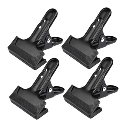 4pcs Heavy Duty Backdrop Clamps Metal Background Clips for Photography Studio Black-Colored Cold Rolled Steel Fixing Clamps