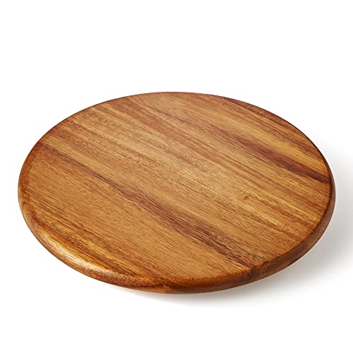 Acacia Wood Lazy Susan Wood Turntable Tray Cabinet Organizer, 12" - size: 12"-wood