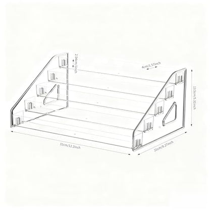 Acrylic 5 Tiers Riser Display Stand Cosmetic Organizer Nail Polish Perfume Makeup Clear Display Case Shelf