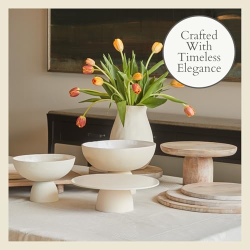 CG Hunter 7-Inch Cake Pedestal Stand, Elegant Creme Aluminum Dessert Stand, Perfect for Wedding Cakes & Birthday Celebrations, Ideal for Parties & Special Events, Home Decor, Kitchen Accents & Serving