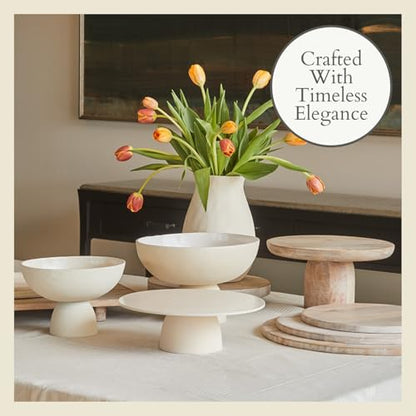CG Hunter 7-Inch Cake Pedestal Stand, Elegant Creme Aluminum Dessert Stand, Perfect for Wedding Cakes & Birthday Celebrations, Ideal for Parties & Special Events, Home Decor, Kitchen Accents & Serving