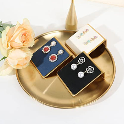 Black earring holders for selling, Velvet earring stands Jewelry display, metal gold studs board【Black】 - color: Black