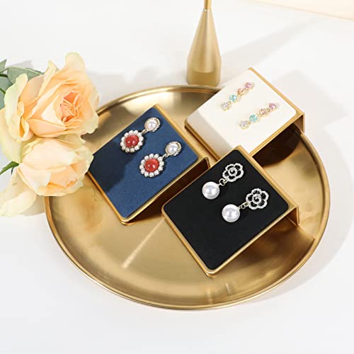 Black earring holders for selling, Velvet earring stands Jewelry display, metal gold studs board【Black】 - color: Black