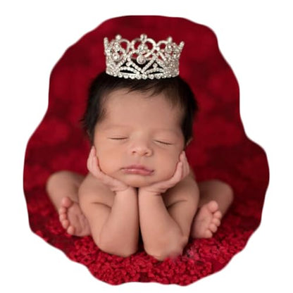Zeroest Newborn Photography Crown Headband - Baby Princess Tiara for Infant Photo Shoots, Birthday Party -Rhinestone Prop - color: Silver 2#